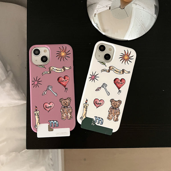 [Mademoment] Vintage Drawing Pattern Design Phone Case