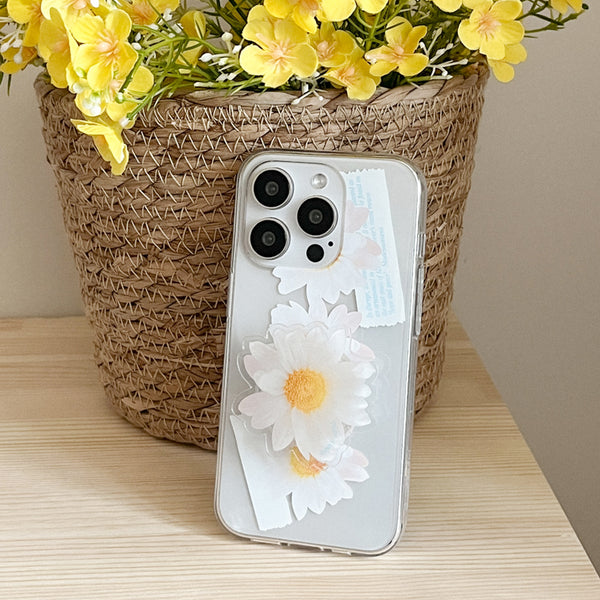 [Mademoment] Pure Daisy Design Clear Phone Case (3 Types)