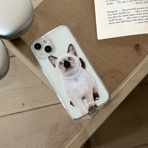[Mademoment] Kitten Souvenir Pendant Design Clear Phone Case (3 Types)