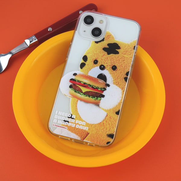 [THENINEMALL] Favorite Hamburger Clear Phone Case (3 types)