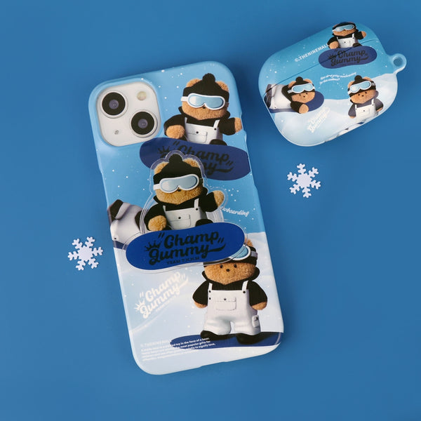 [THENINEMALL] Pattern Snowboarder Gummy Hard Phone Case (2 types)