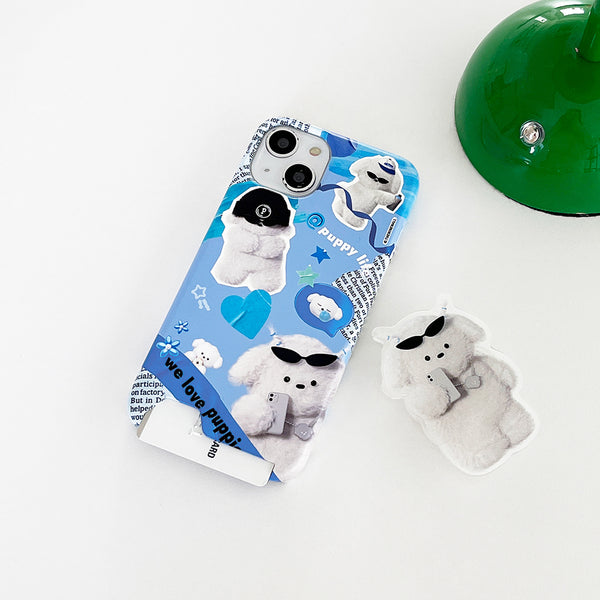 [THENINEMALL] Puppy Collage Hard Phone Case (2 types)