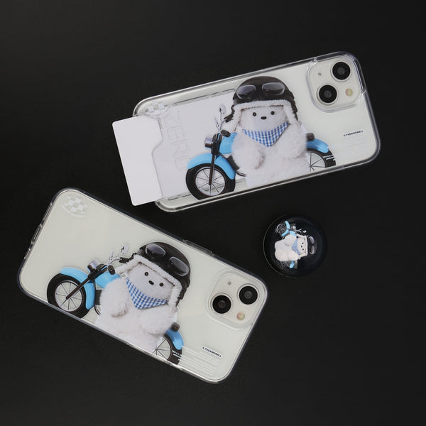 [THENINEMALL] Rider Puppy Clear Phone Case (3 types)