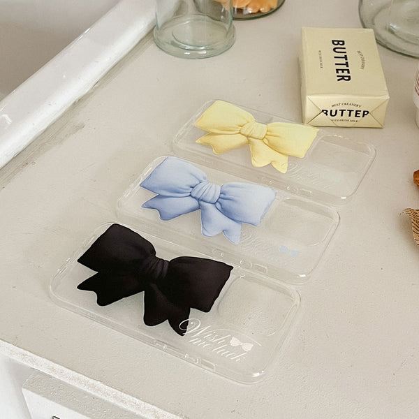 [Mademoment] Big Wish Ribbon Design Clear Phone Case (3 Types)