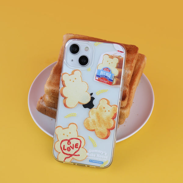 [THENINEMALL] Pattern Bread Gummy Clear Phone Case (3 types)