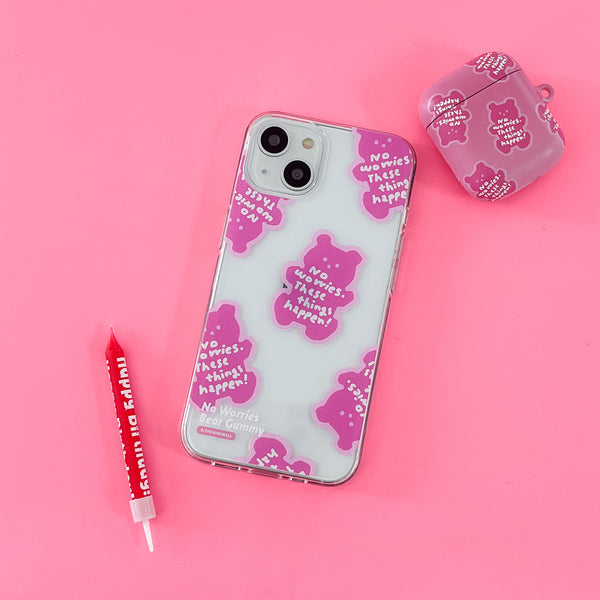 [THENINEMALL] Painting No Worries Bear Clear Phone Case (3 types)