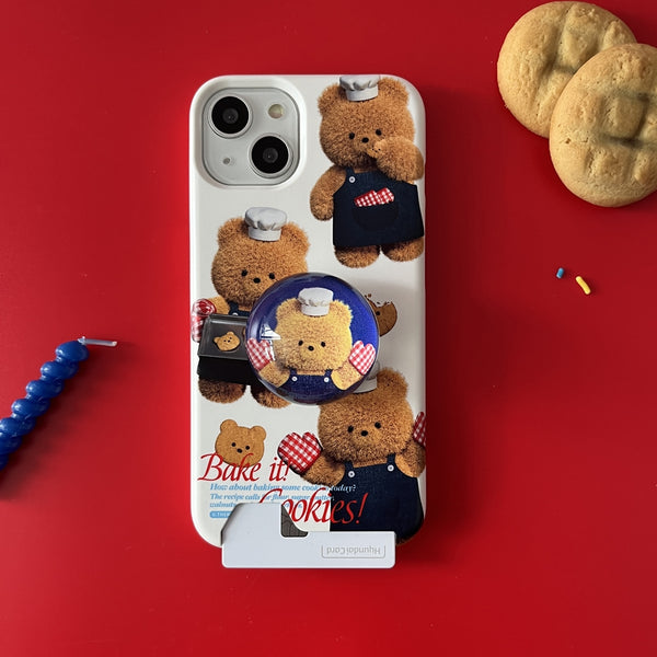 [THENINEMALL] Pattern Cookie Gummy Hard Phone Case (2 types)