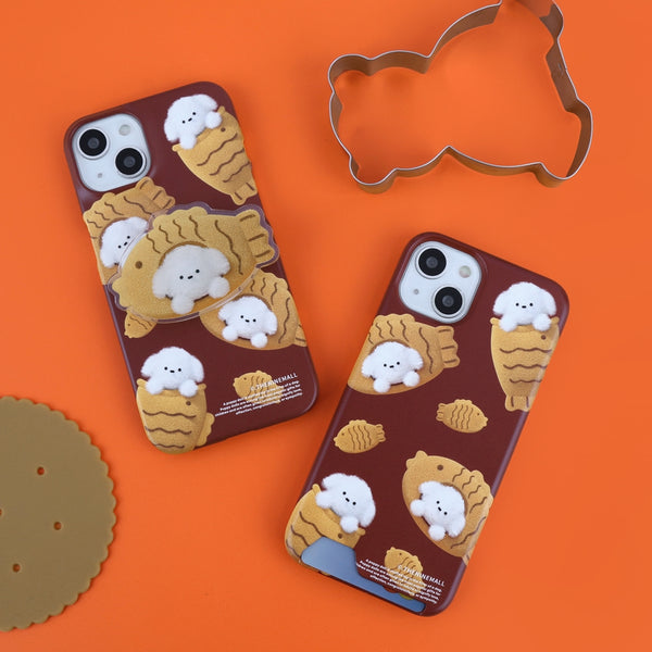 [THENINEMALL] Pattern Fish Bread Puppy Hard Phone Case (2 types)