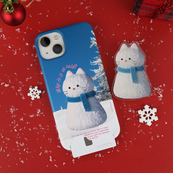 [THENINEMALL] Hey Cat Snowman Hard Phone Case (2 types)