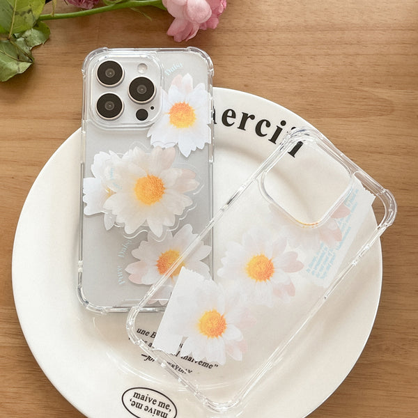 [Mademoment] Pure Daisy Design Clear Phone Case (3 Types)