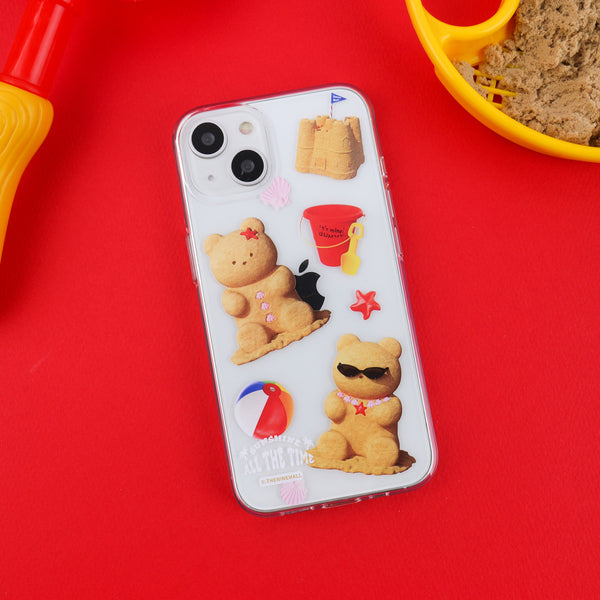 [THENINEMALL] Pattern Sand Gummy Clear Phone Case (3 types)