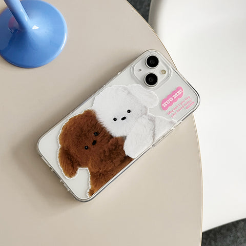 [THENINEMALL] Big Hug Puppy Clear Phone Case (3 types)