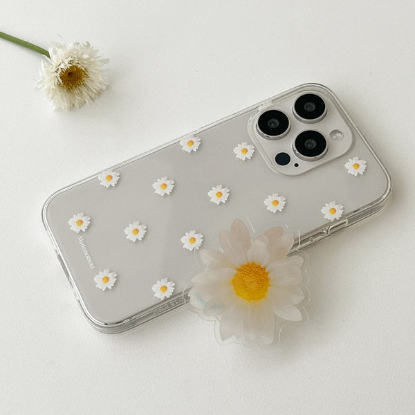 [Mademoment] Pure Daisy Pattern Design Clear Phone Case (3 Types)