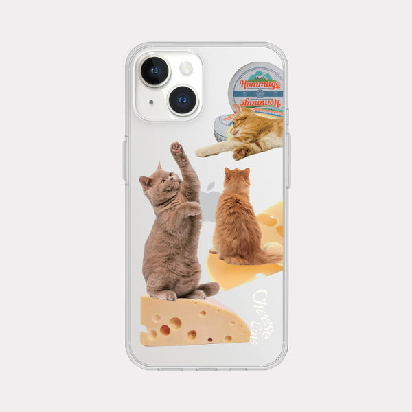 [Mademoment] Cheese Cat Design Clear Phone Case (3 Types)