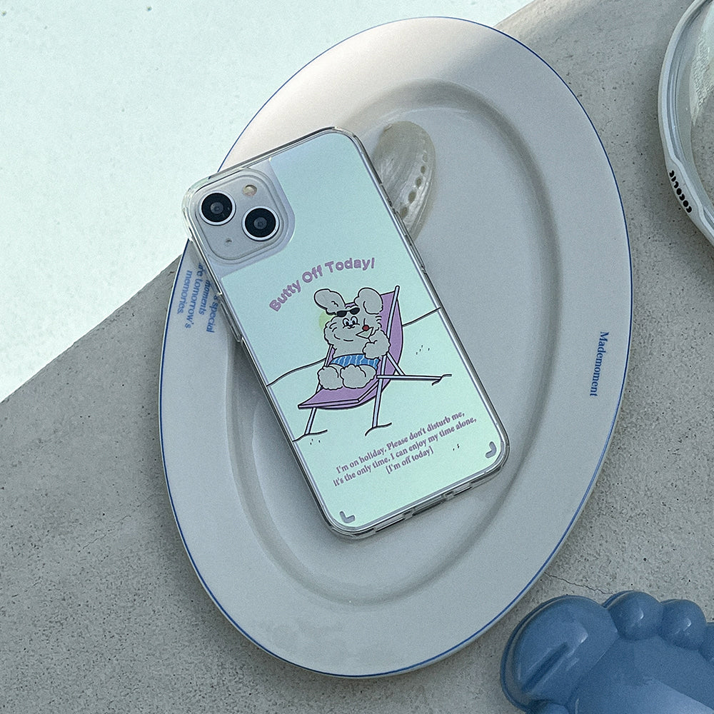 [Mademoment] Off Today Butty Design Glossy Mirror Phone Case