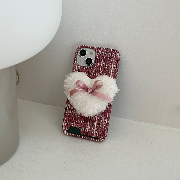 [Mademoment] Hairy Pink Knit Design Phone Case