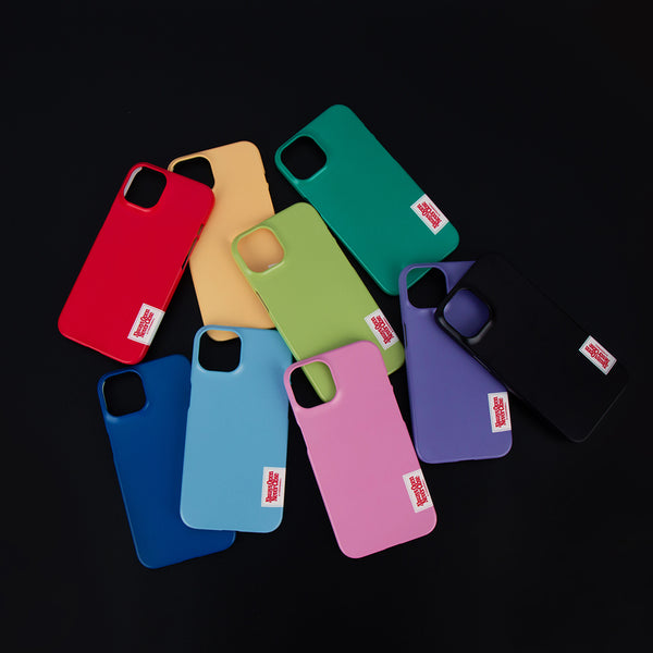 [THENINEMALL] Basic Color Label Hard Phone Case (2 types)