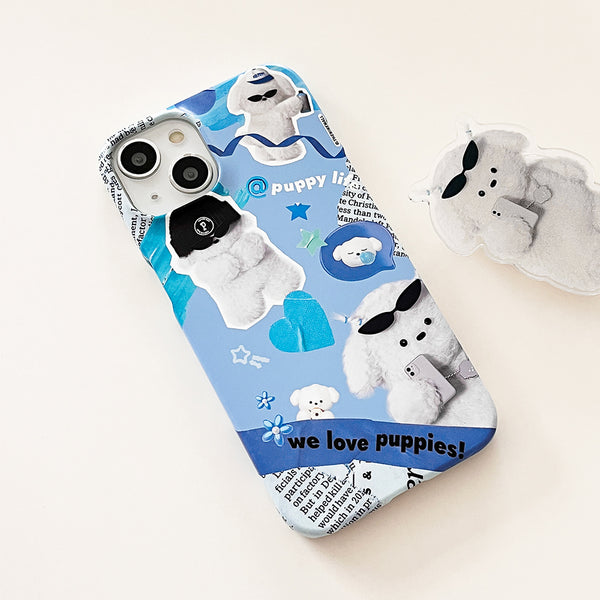 [THENINEMALL] Puppy Collage Hard Phone Case (2 types)