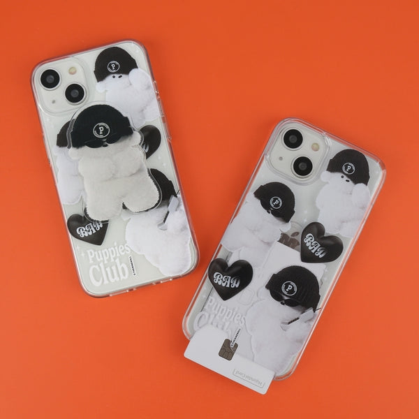 [THENINEMALL] Pattern Bad Puppy Clear Phone Case (3 types)