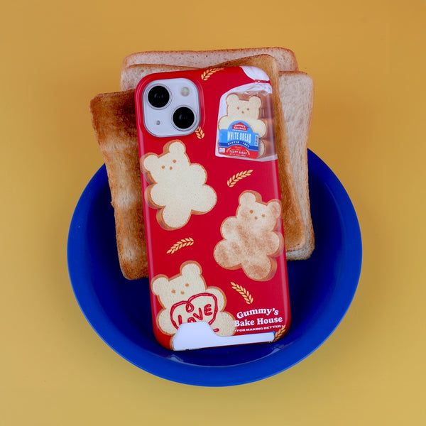 [THENINEMALL] Pattern Bread Gummy Hard Phone Case (2 types)