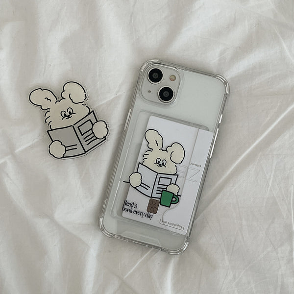 [Mademoment] Reading Butty Design Clear Phone Case (4 Types)