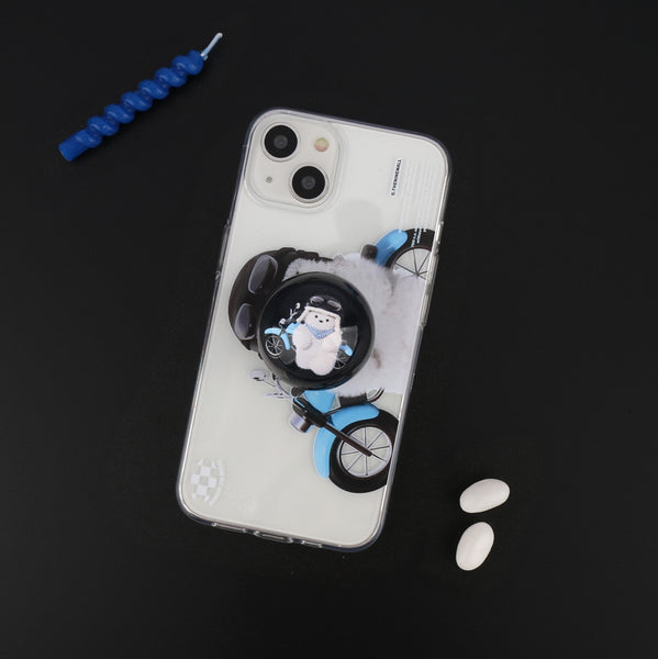 [THENINEMALL] Rider Puppy Clear Phone Case (3 types)