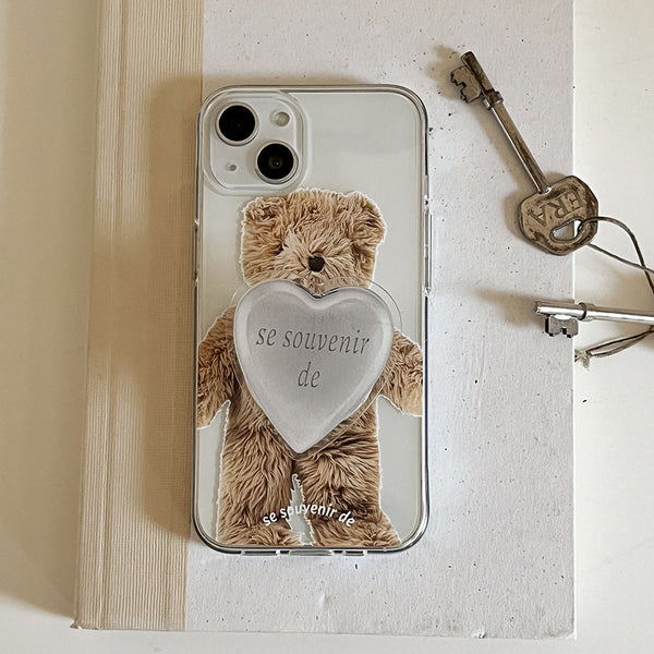 [Mademoment] Teddy Souvenir Pendant Design Clear Phone Case (4 Types)