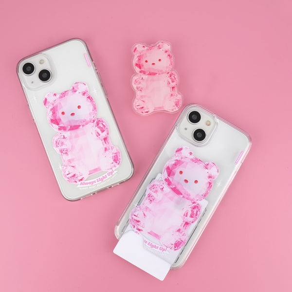 [THENINEMALL] Pink Light Gummy Clear Phone Case (3 types)