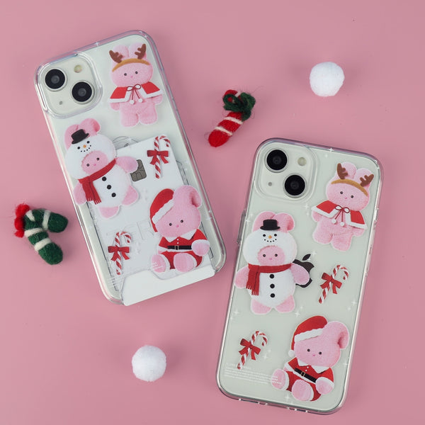 [THENINEMALL] Pattern Happy Holiday Windy Clear Phone Case (3 types)