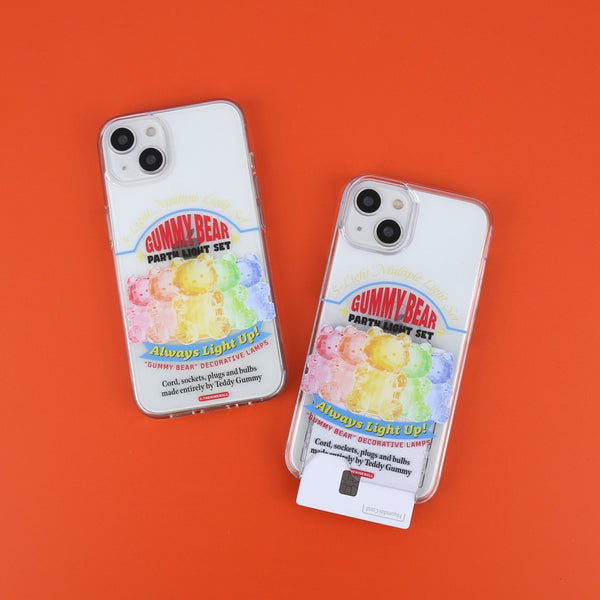 [THENINEMALL] Gummy Light Set Clear Phone Case (3 types)