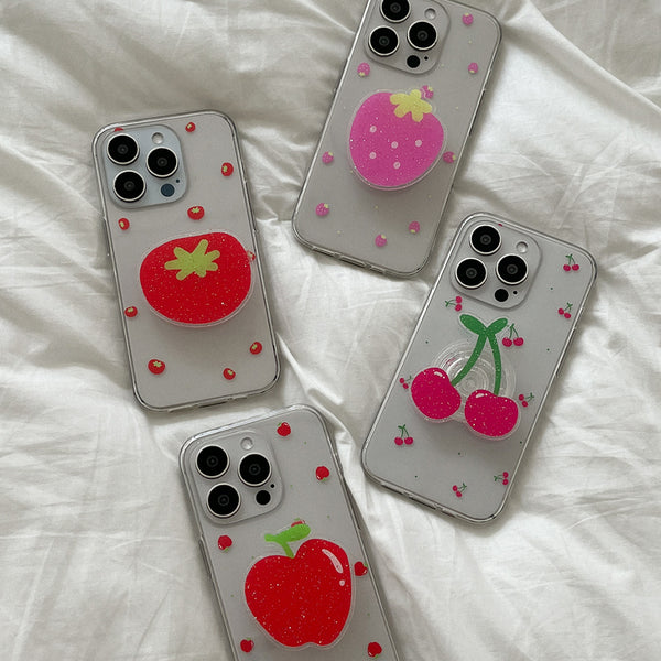 [Mademoment] Mini Fruit Pattern Design Clear Phone Case (3 Types)