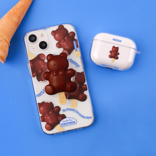 [THENINEMALL] Pattern Ice Cream Gummy Clear Phone Case (3 types)