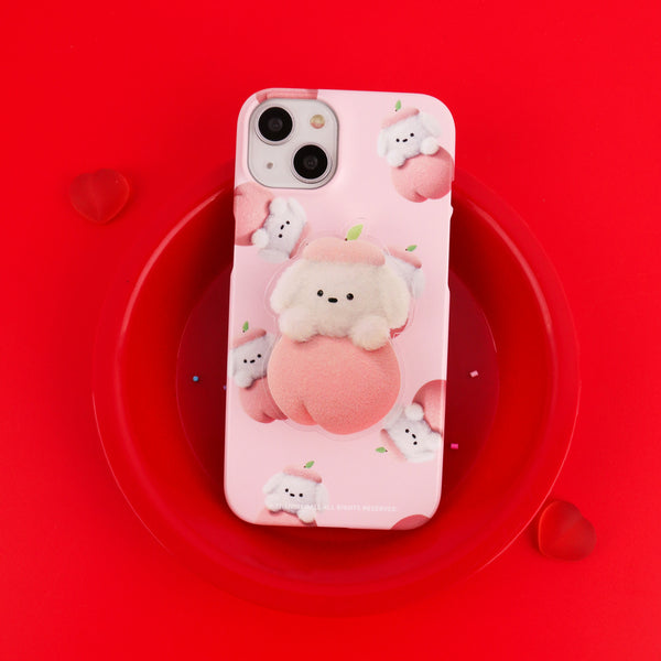 [THENINEMALL] Pattern Peach Ppokku Hard Phone Case (2 types)