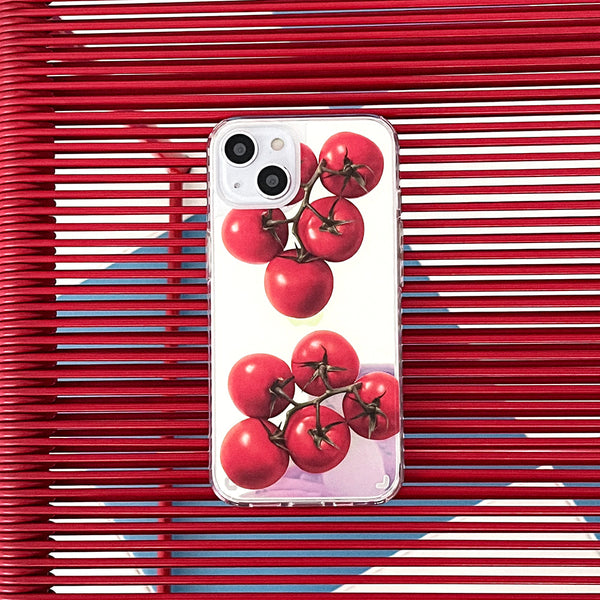 [Mademoment] Red Tomato Design Glossy Mirror Phone Case