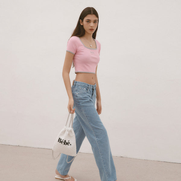 [NOIRNINE] Bébé Square Neck Ribbed Top (2 Colours)