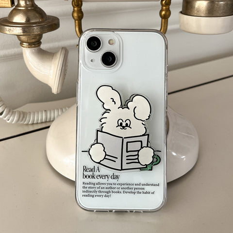 [Mademoment] Reading Butty Design Clear Phone Case (4 Types)