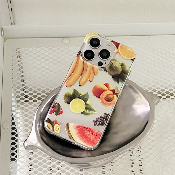 [Mademoment] Juice Fruits Design Glossy Mirror Phone