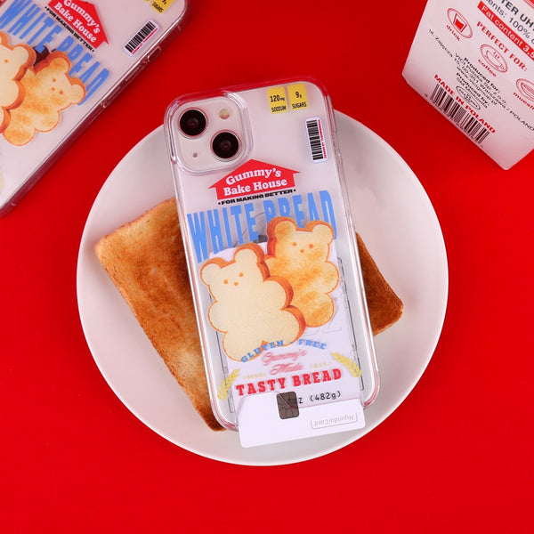 [THENINEMALL] Bread Gummy Clear Phone Case (3 types)