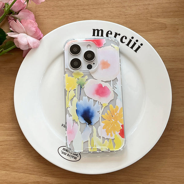 [Mademoment] Iris Garden Design Clear Phone Case (3 Types)