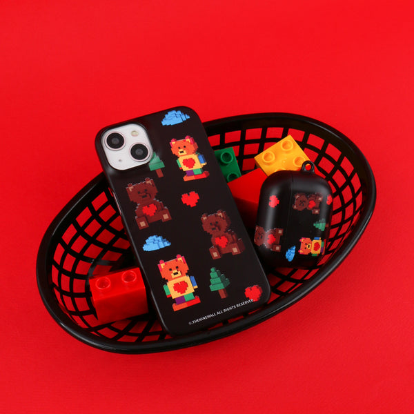 [THENINEMALL] Pattern Cube Gummy AirPods Hard Case