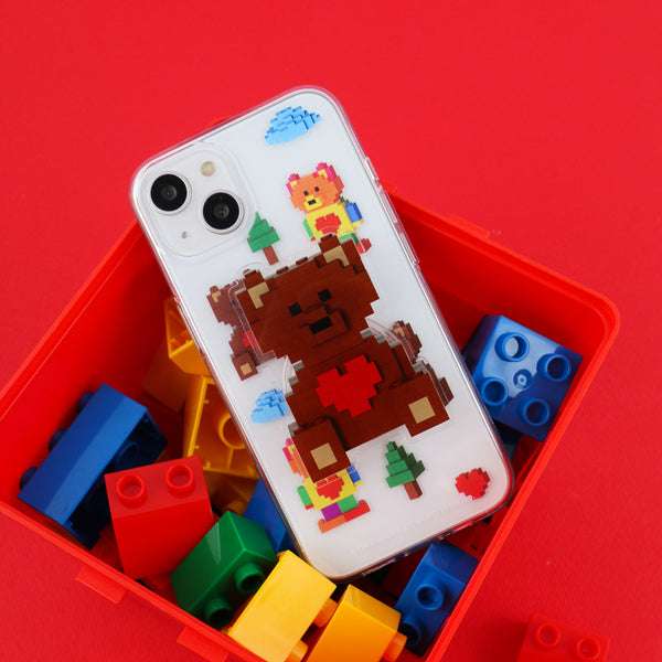 [THENINEMALL] Pattern Cube Gummy Clear Phone Case (3 types)