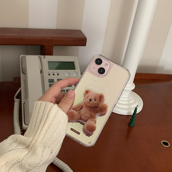 [Mademoment] Sweet Some Teddy Design Glossy Mirror Phone