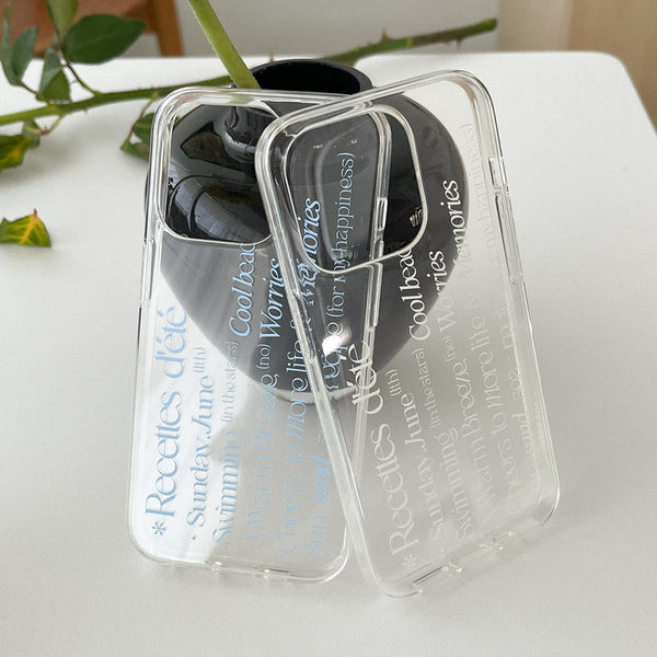 [Mademoment] Summer Recipe Design Clear Phone Case (3 Types)