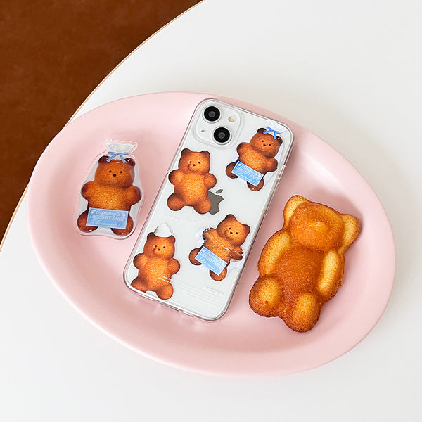 [THENINEMALL] Pattern Gummy Financier Clear Phone Case (3 types)