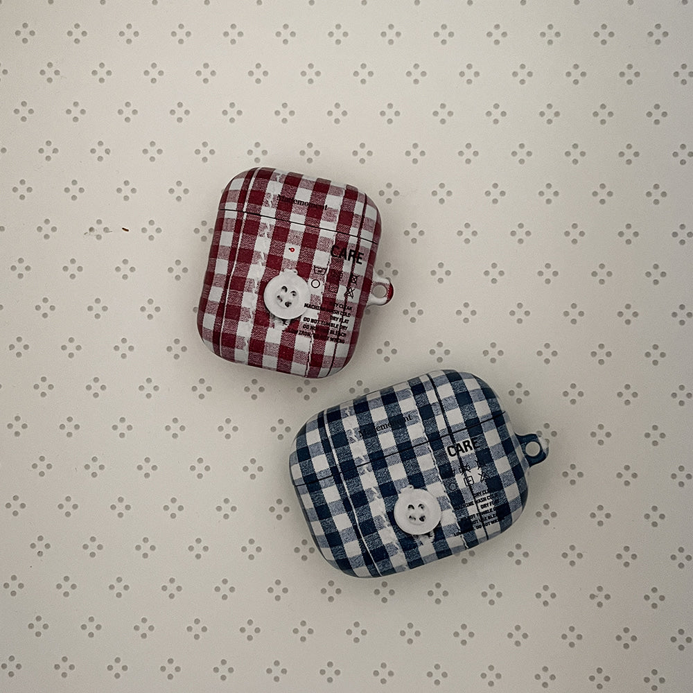 [Mademoment] Vintage Gingham Pajamas Design AirPods Case