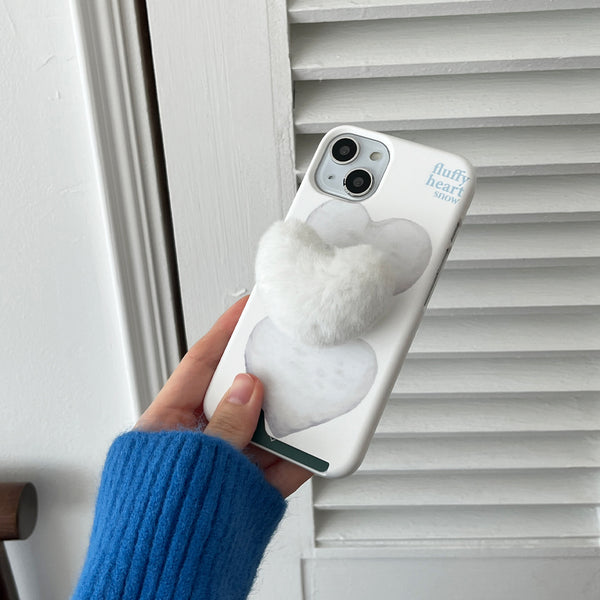 [Mademoment] Fluffy Heart Snow Design Phone Case