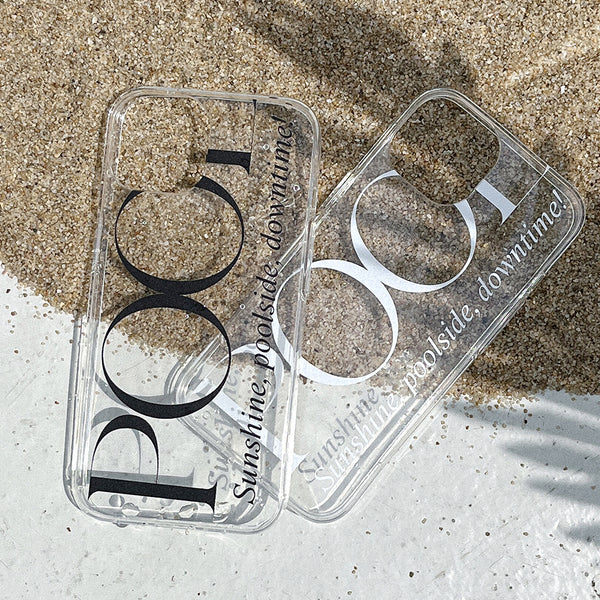 [Mademoment] Poolside Lettering Design Clear Phone Case (3 Types)