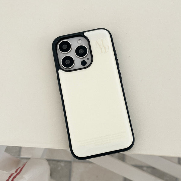 [Mademoment] Soft Cream Plain Design Bumper Phone Case