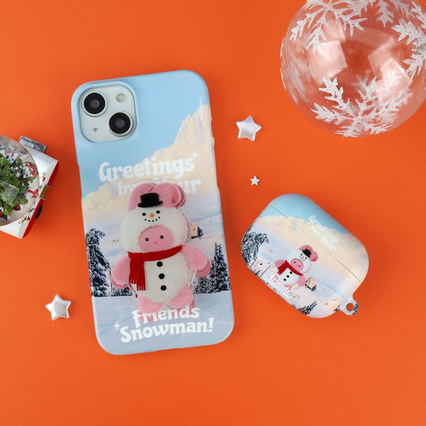 [THENINEMALL] Greetings Windy Snowman Hard Phone Case (2 types)