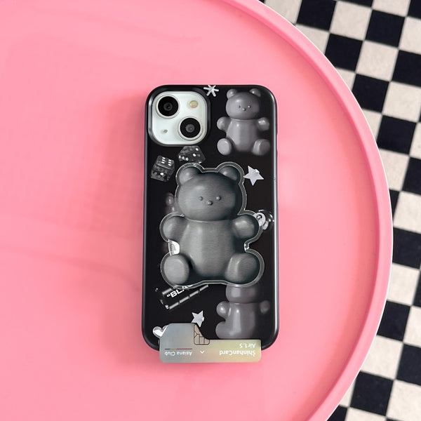 [THENINEMALL] Black Objet Sticker Hard Phone Case (2 types)